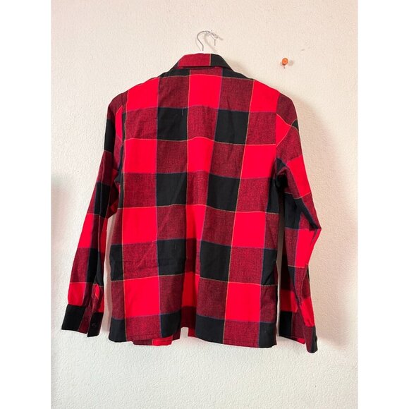 Jaff By Carol Anderson Womens Red Black Plaid Button Up Flannel Shirt Size 5-6 - Picture 2 of 7